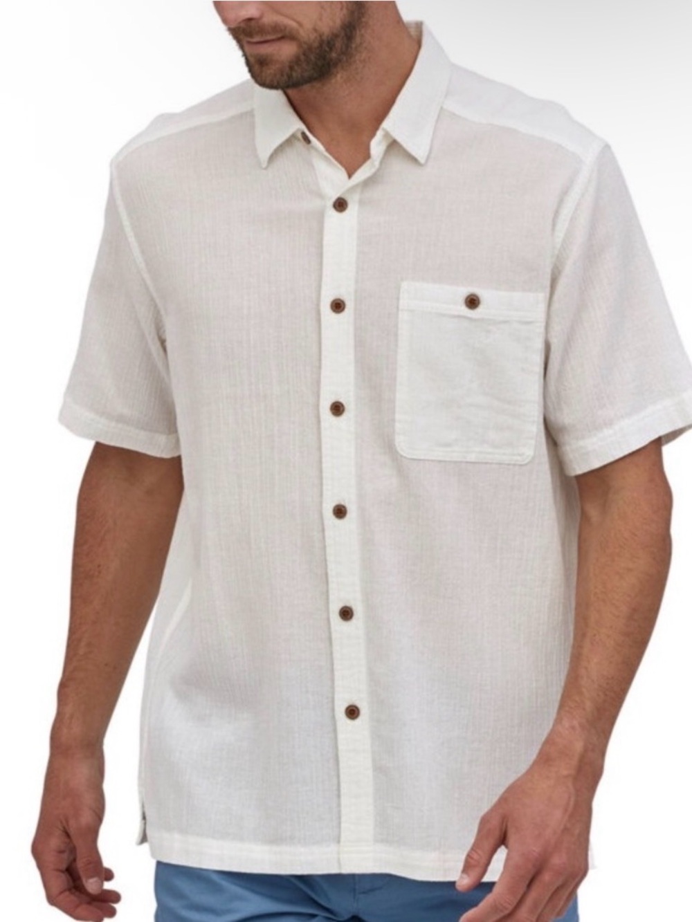 Patagonia Men’s Short-Sleeve Button-Down Shirt Organic Cotton- Size XL